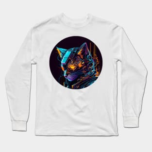 Cat Cyberpunk Futuristic Long Sleeve T-Shirt